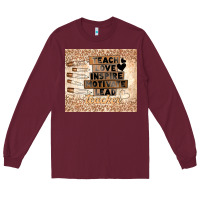 Burgundy black teacher Long Sleeve Tee - TumblerDesignByShophia
