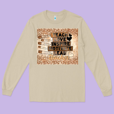 Black Teacher Long Sleeve Tee Designed By Tumblerdesignbyshophia