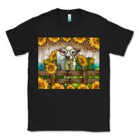 Black Western Charolais Heifer With Sunflowers Classic Tee - LillyAllenDesigns