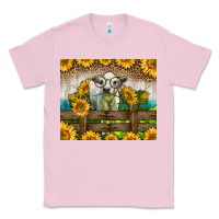 Bubblegum Pink Western Charolais Heifer With Sunflowers Classic Tee - LillyAllenDesigns