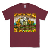 Burgundy Western Charolais Heifer With Sunflowers Classic Tee - LillyAllenDesigns
