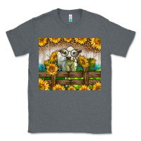 Charcoal Heather Western Charolais Heifer With Sunflowers Classic Tee - LillyAllenDesigns