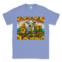 Colony Blue Western Charolais Heifer With Sunflowers Classic Tee - LillyAllenDesigns