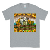 Heather Grey Western Charolais Heifer With Sunflowers Classic Tee - LillyAllenDesigns