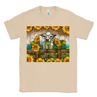Mushroom Western Charolais Heifer With Sunflowers Classic Tee - LillyAllenDesigns