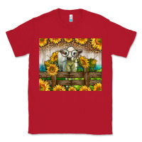 Red Western Charolais Heifer With Sunflowers Classic Tee - LillyAllenDesigns