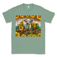 Sage Western Charolais Heifer With Sunflowers Classic Tee - LillyAllenDesigns