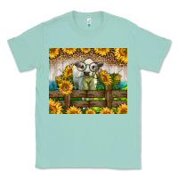 Seafoam Western Charolais Heifer With Sunflowers Classic Tee - LillyAllenDesigns