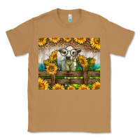 Toasted Coconut Western Charolais Heifer With Sunflowers Classic Tee - LillyAllenDesigns