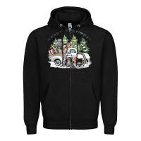 Black merry christmas gnomies Zipper Hoodie - FaDigitalArtStudio