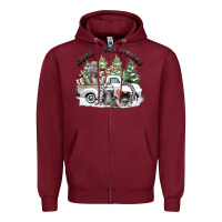 Burgundy merry christmas gnomies Zipper Hoodie - FaDigitalArtStudio