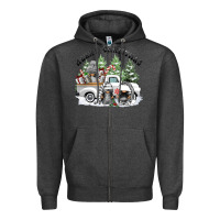 Charcoal Heather merry christmas gnomies Zipper Hoodie - FaDigitalArtStudio