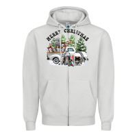 Dove Grey merry christmas gnomies Zipper Hoodie - FaDigitalArtStudio