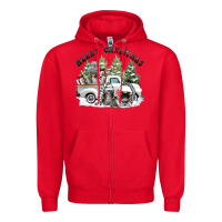 Red merry christmas gnomies Zipper Hoodie - FaDigitalArtStudio