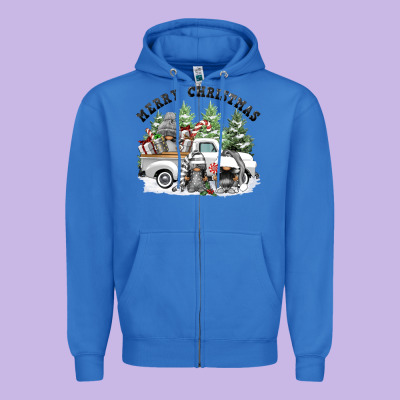 Merry Christmas Gnomies Zipper Hoodie Designed By Fadigitalartstudio