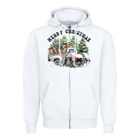 White merry christmas gnomies Zipper Hoodie - FaDigitalArtStudio