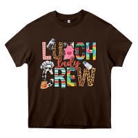 Chocolate Brown lunch lady crew Heavy Core Tee - NancyCooperArtShop