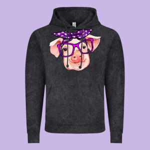 Pig With Bandana Vintage Hoodie Designed By Ranaportraitstore