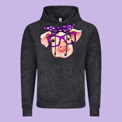 Pig With Bandana Vintage Hoodie Designed By Ranaportraitstore