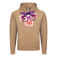 Vintage Coffee pig with bandana Vintage Hoodie - RanaPortraitStore
