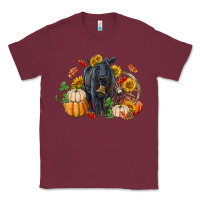 Burgundy Fall black angus Classic Tee - RanaPortraitStore