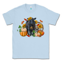 Dusty Blue Fall black angus Classic Tee - RanaPortraitStore