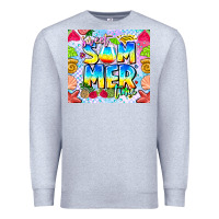Heather Grey summer time Premium Sweatshirt - CowhideDigitalArt