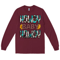Burgundy Western Howdy Baby Howdy Long Sleeve Tee - HowdyJamesFarm