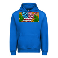 Cobalt usa flag and cactus and sunflowers with leopard and wood license  plat Urban Hoodie - Artiststas
