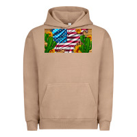 Pigment Burro usa flag and cactus and sunflowers with leopard and wood license  plat Urban Hoodie - Artiststas