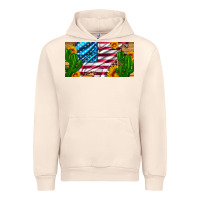 Sandshell usa flag and cactus and sunflowers with leopard and wood license  plat Urban Hoodie - Artiststas