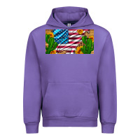 Tulip usa flag and cactus and sunflowers with leopard and wood license  plat Urban Hoodie - Artiststas