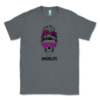 Charcoal Heather Purple Glitter, Leopard Patterned Mom Skull Classic Tee - Bettercallsaul