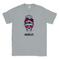 Heather Grey Purple Glitter, Leopard Patterned Mom Skull Classic Tee - Bettercallsaul