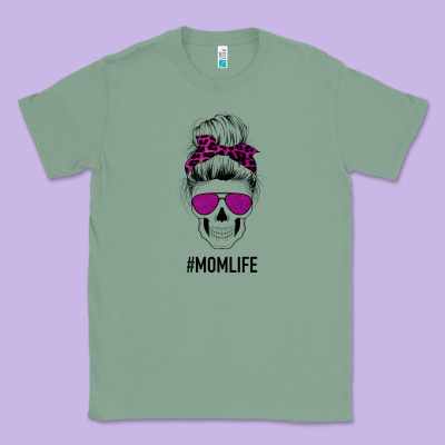 Purple Glitter, Leopard Patterned Mom Skull Classic Tee Designed By Bettercallsaul