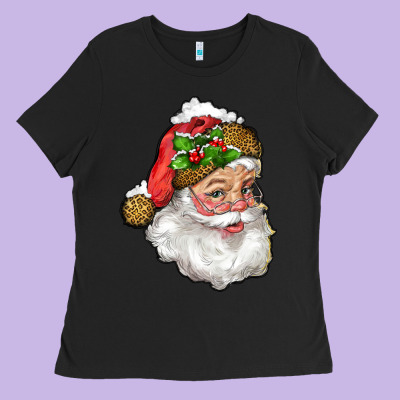 Santa With Snow Ladies Tee Designed By Ranaportraitstore