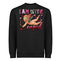 Black i am with cupid Heavyweight Sweatshirt - OliviaCreatesArt