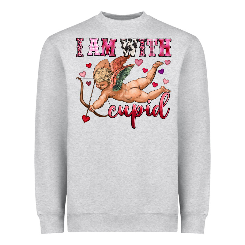 I Am With Cupid Heavyweight Sweatshirt by OliviaCreatesArt | Teevron