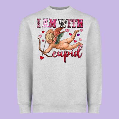 I Am With Cupid Heavyweight Sweatshirt Designed By Oliviacreatesart