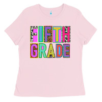 Bubblegum Pink fifth grade Ladies Tee - NancyCooperArtShop