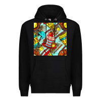 Black softball coffee cup and bat with leopard seamless pattern bbs Premium Hoodie - BundleAndBundleShop