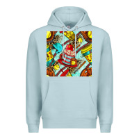 Blue Mist softball coffee cup and bat with leopard seamless pattern bbs Premium Hoodie - BundleAndBundleShop