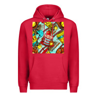 Cardinal softball coffee cup and bat with leopard seamless pattern bbs Premium Hoodie - BundleAndBundleShop