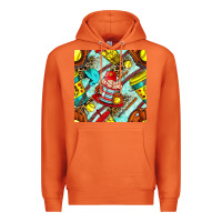Carrot softball coffee cup and bat with leopard seamless pattern bbs Premium Hoodie - BundleAndBundleShop