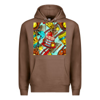 Chestnut softball coffee cup and bat with leopard seamless pattern bbs Premium Hoodie - BundleAndBundleShop
