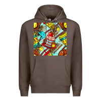 Coffee softball coffee cup and bat with leopard seamless pattern bbs Premium Hoodie - BundleAndBundleShop