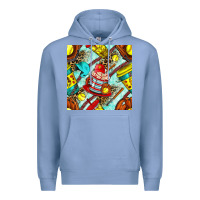 Colony Blue softball coffee cup and bat with leopard seamless pattern bbs Premium Hoodie - BundleAndBundleShop