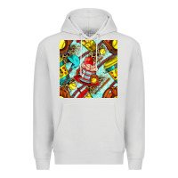 Dove Grey softball coffee cup and bat with leopard seamless pattern bbs Premium Hoodie - BundleAndBundleShop