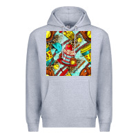 Heather Grey softball coffee cup and bat with leopard seamless pattern bbs Premium Hoodie - BundleAndBundleShop