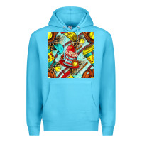 Ocean Blue softball coffee cup and bat with leopard seamless pattern bbs Premium Hoodie - BundleAndBundleShop